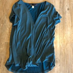 Blue Rain Navy Open Front Top